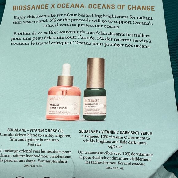 Biossance Gift Ready Pouch w/Vitamin C Rose Oil & Dark Spot Serum - Picture 2 of 2